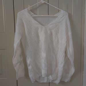 White knit sweater